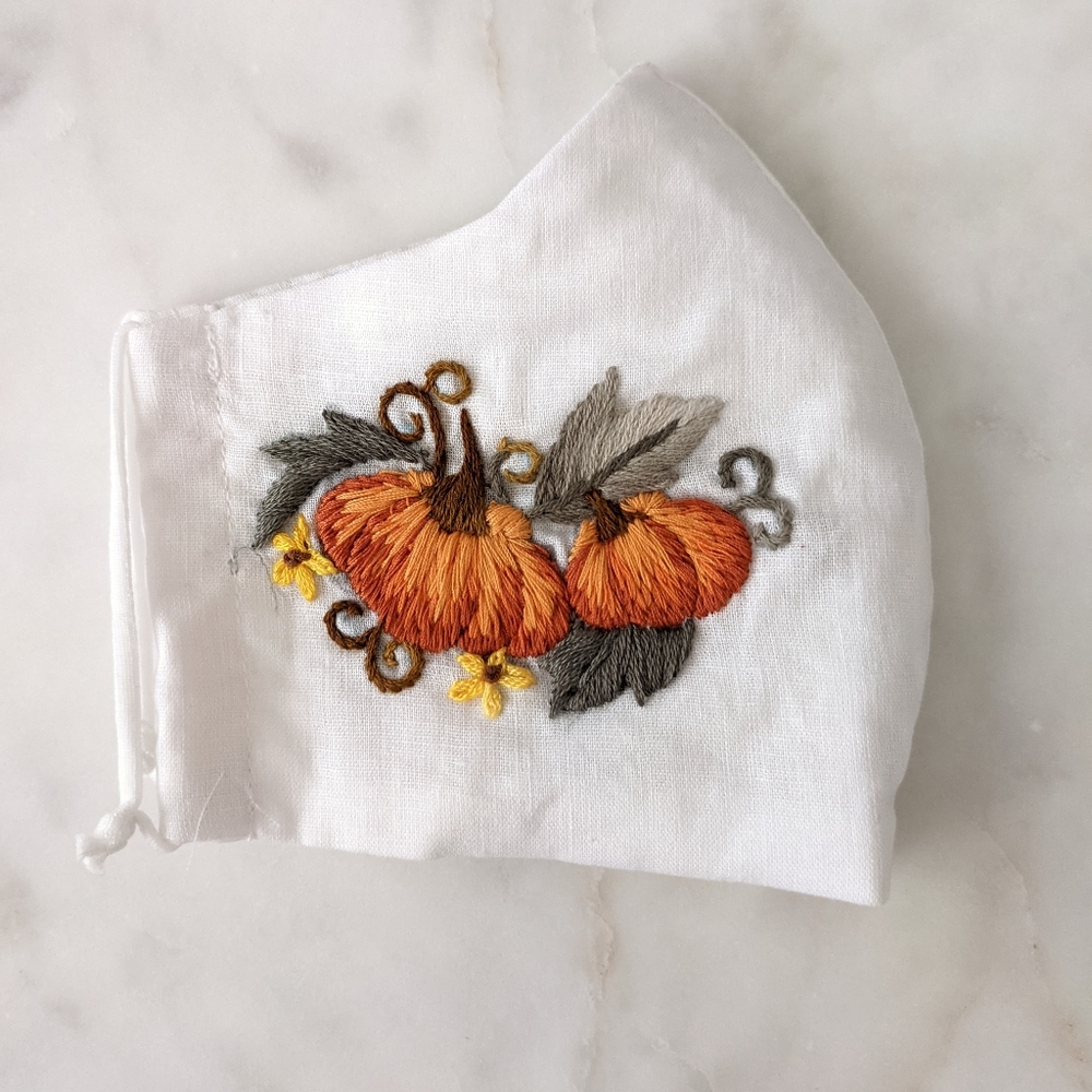Handmade Embroidered Pocket Filter Face Mask